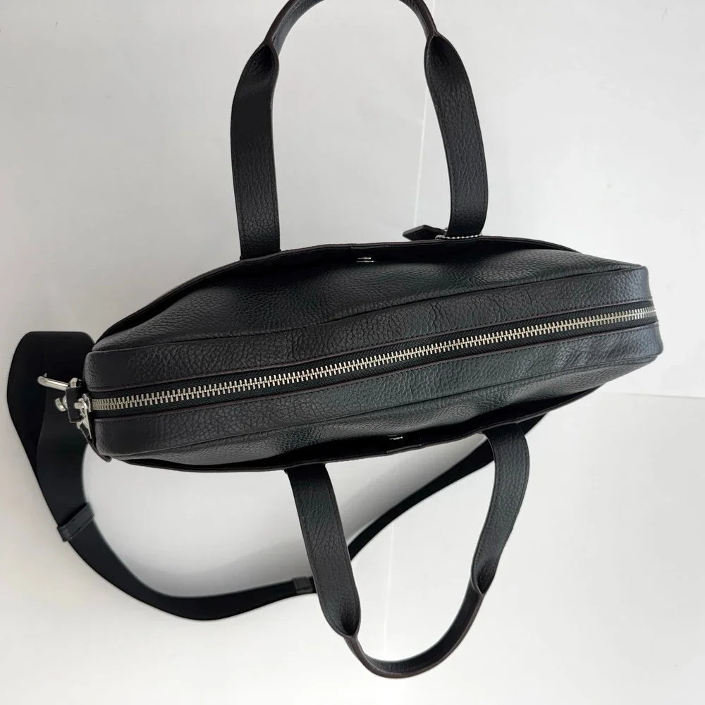 Coach Hamilton Bag Pebbled Leather Briefcase Business Travel G1761- F11319 Black